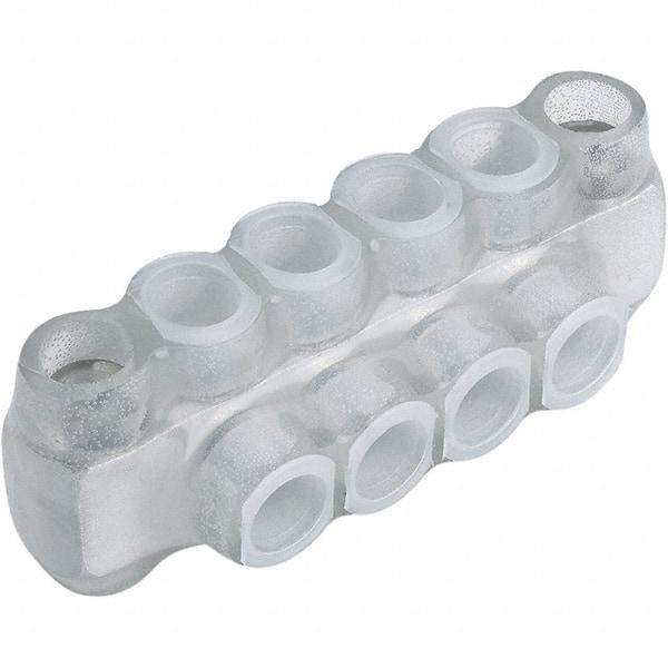 Panduit - 4 Port, 10 AWG Compatible, Tap Connector - 4.17" OAL x 3" OAW x 1.36" OAH, Clear - Apex Tool & Supply