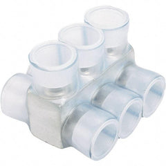 Panduit - 3 Port, 6 AWG Compatible, Tap Connector - 4" OAL x 3" OAW x 1.36" OAH, Clear - Apex Tool & Supply