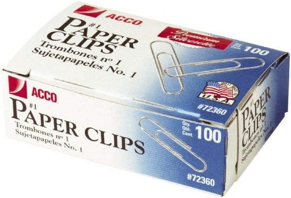 ACCO - 1-3/8" Wide Paper Fastener - Silver - Apex Tool & Supply