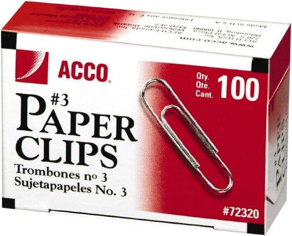 ACCO - 15/16" Wide Paper Fastener - Silver - Apex Tool & Supply