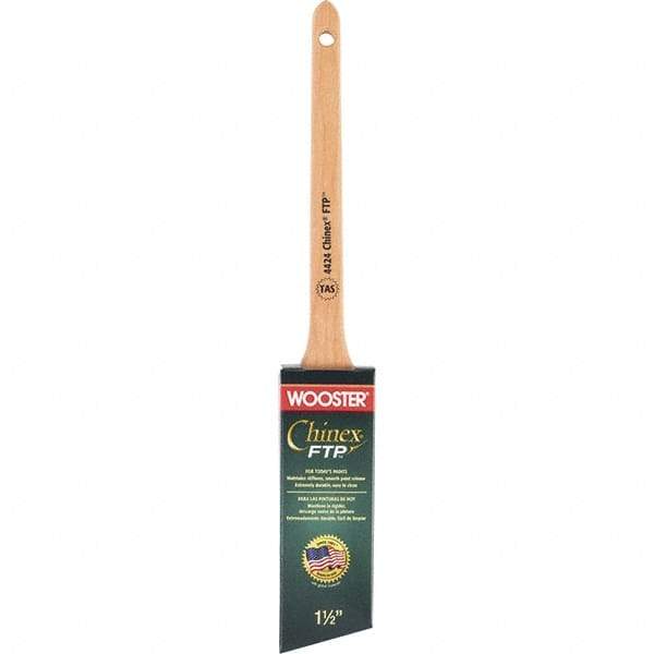 Wooster Brush - 1-1/2" Angled Synthetic Angular Brush - 2-3/16" Bristle Length, 7-1/8" Maple Handle - Apex Tool & Supply
