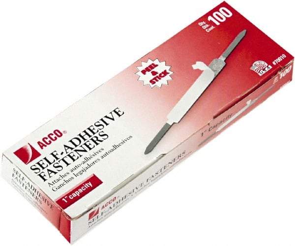 ACCO - 100 Piece Paper File Fasteners - 5.9" Long - Apex Tool & Supply