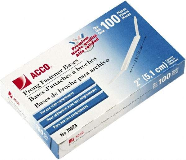ACCO - 100 Piece Paper File Fasteners - 5-1/2" Long - Apex Tool & Supply