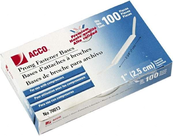 ACCO - 100 Piece Paper File Fasteners - 5-1/2" Long - Apex Tool & Supply