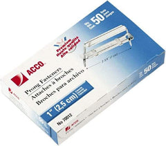 ACCO - 50 Piece Paper File Fasteners - 5-1/2" Long - Apex Tool & Supply