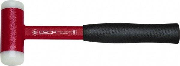Osca - 17 oz Head 1-39/64" Face Diam Iron Dead Blow Hammer without Faces - 12" OAL, Rubber-Covered Steel Handle - Apex Tool & Supply