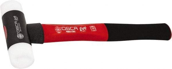 Osca - 13 oz Head 2" Face Diam Aluminum Soft Face Dead Blow Hammer with Tips - 12-39/64" OAL, Aluminum Alloy Handle with Rubber Grips - Apex Tool & Supply