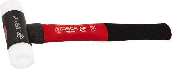 Osca - 13 oz Head 1-1/2" Face Diam Aluminum Soft Face Dead Blow Hammer with Tips - 12-39/64" OAL, Aluminum Alloy Handle with Rubber Grips - Apex Tool & Supply