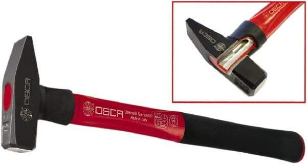 Osca - Machinist's Double Face Hammer - 14" OAL, 14" Long Aluminum Handle with Rubber Grip, 1.42" Face Diam - Apex Tool & Supply