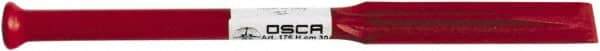 Osca - 12" OAL x 2-1/2" Blade Width Brick Chisel - Chrome Vanadium Steel Handle - Apex Tool & Supply