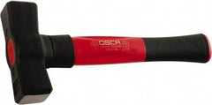 Osca - 2-13/64 Lb Head, 10" Long Sledge Hammer - Carbon Steel Head, 1.8" Face Diam, 4.8" Long Head, Aluminum Handle with Rubber Grip - Apex Tool & Supply