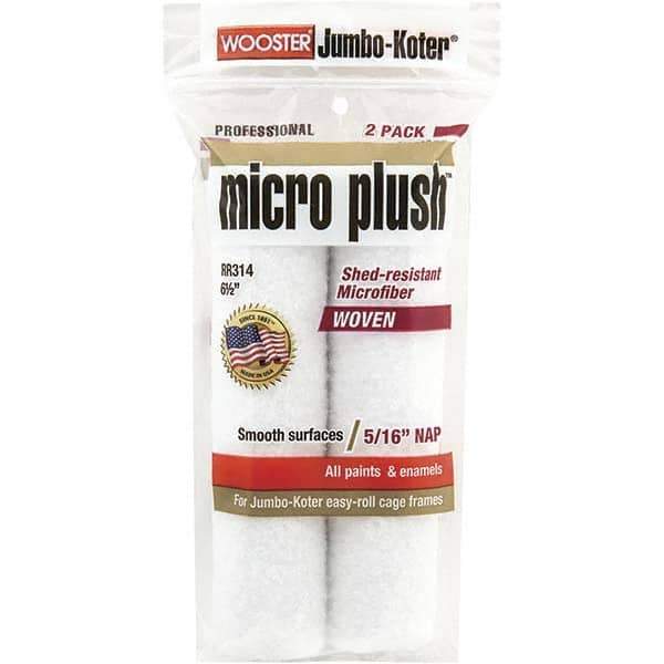 Wooster Brush - 3/8" Nap, 6-1/2" Wide Paint Roller - Smooth Texture, Microfiber - Apex Tool & Supply