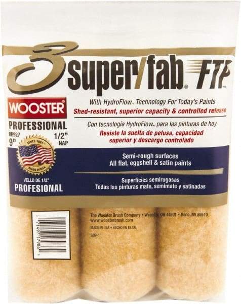Wooster Brush - 1/2" Nap, 9" Wide Paint Roller - Semi-Rough Texture, Knitted - Apex Tool & Supply
