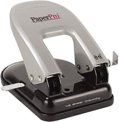 PaperPro - Paper Punches Type: 40 Sheet Manual Two Hole Punch Color: Black/Silver - Apex Tool & Supply