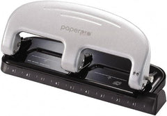 PaperPro - Paper Punches Type: 20 Sheet Manual Three Hole Punch Color: Black/Silver - Apex Tool & Supply