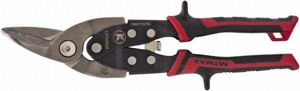 Stanley - 1-5/16" Length of Cut, Left Pattern Aviation Snip - 10" OAL, Cushion Grip Handle, Hardened Steel Blade, 18 AWG Steel Capacity - Apex Tool & Supply