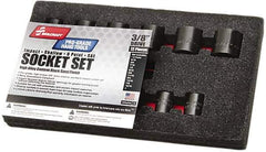 Ability One - 12 Piece 3/8" Drive Standard Impact Socket Set - 6 Points, 5/16 to 1-3/8", Inch Measurement Standard - Apex Tool & Supply