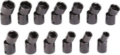 Proto - 13 Piece 1/2" Drive Black Finish Impact Socket Set - 6 Points, 1/2" to 1-1/4" Range, Inch Measurement Standard - Apex Tool & Supply