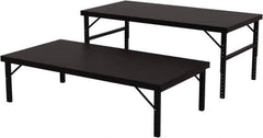 Valley Craft - 48 Wide x 96" Deep x 28" High, Steel Work Table - 14 Gauge Stainless Steel Top, Adjustable Height Legs, Gray - Apex Tool & Supply