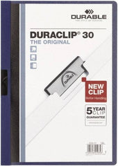DURABLE - 11" Long x 8" Wide Report Cover - Dark Blue - Apex Tool & Supply