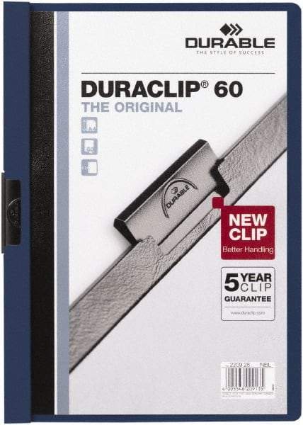 DURABLE - 11" Long x 8" Wide Report Cover - Dark Blue - Apex Tool & Supply