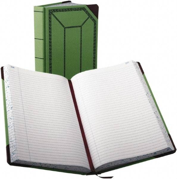 Boorum & Pease - 500 Sheet, 7-5/8 x 12-1/2", Record/Account Book - Green & Red - Apex Tool & Supply