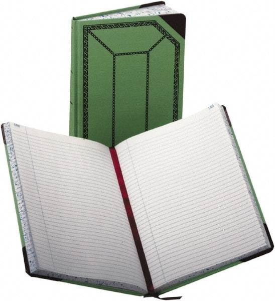 Boorum & Pease - 300 Sheet, 7-5/8 x 12-1/2", Record/Account Book - Green & Red - Apex Tool & Supply
