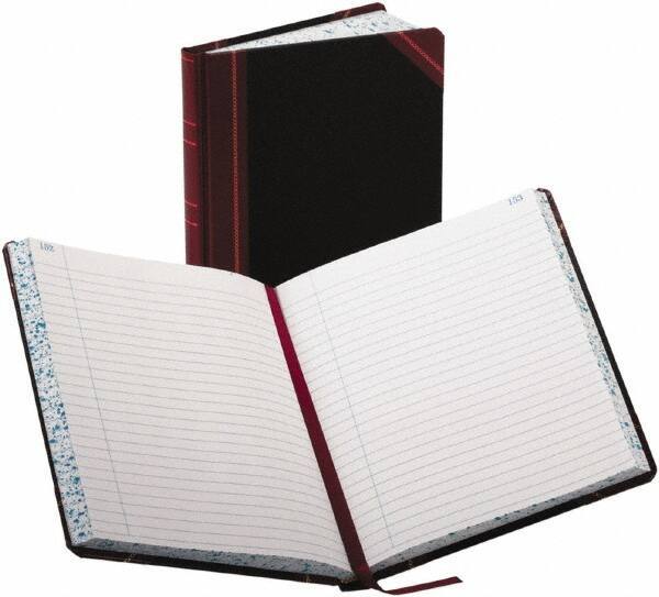 Boorum & Pease - 300 Sheet, 7-5/8 x 9-5/8", Record/Account Book - Black & Red - Apex Tool & Supply