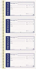 Adams Business Forms - 200 Sheet, 11 x 5-1/4", Call Book - Blue & White - Apex Tool & Supply
