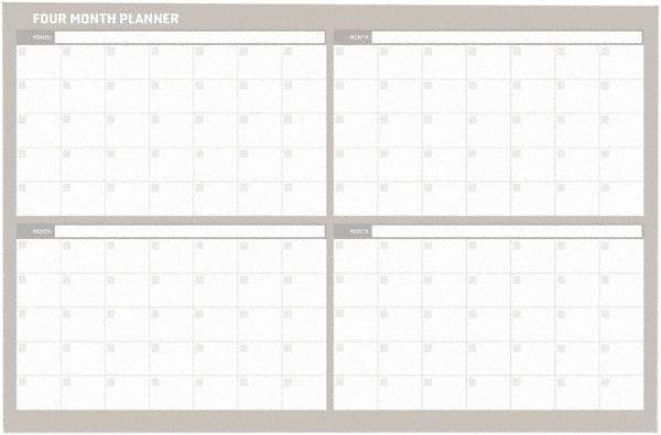 MasterVision - 36 x 48", Wall Calendar - White - Apex Tool & Supply