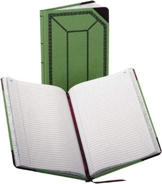 Boorum & Pease - 150 Sheet, 7-5/8 x 12-1/2", Record/Account Book - Green & Red - Apex Tool & Supply