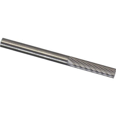 Made in USA - 1/8" Cut Diam, 1/4" Shank Diam, Cylinder Head Aluma Cut Burr - Carbide, 5/8" LOC, 2" OAL - Apex Tool & Supply