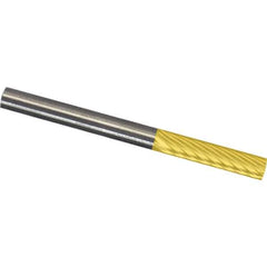 Made in USA - 3/32" Cut Diam, 1/8" Shank Diam, Cylinder Head Aluma Cut Burr - Carbide, 7/16" LOC, 2" OAL - Apex Tool & Supply