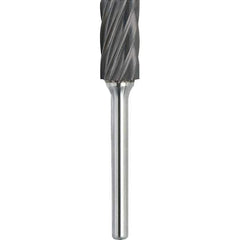 Made in USA - 5/16" Cut Diam, 1/4" Shank Diam, Cylinder Head Aluma Cut Burr - Carbide, 3/4" LOC, 2-1/2" OAL - Apex Tool & Supply