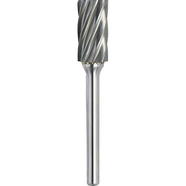 Made in USA - 1" Cut Diam, 0.2362" Shank Diam, Cylinder Head Aluma Cut Burr - Carbide, 25mm LOC, 70mm OAL - Apex Tool & Supply