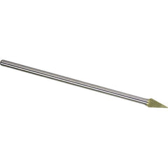 Made in USA - 3/8" Cut Diam, 1/4" Shank Diam, Cone Head Double Cut Burr - Carbide, 5/8" LOC, 6-5/8" OAL - Apex Tool & Supply