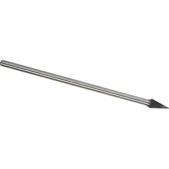 Made in USA - 1/2" Cut Diam, 1/4" Shank Diam, Cone Head Double Cut Burr - Carbide, 7/8" LOC, 6-7/8" OAL - Apex Tool & Supply