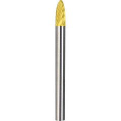 Made in USA - 6mm Cut Diam, 0.2362" Shank Diam, Tree with Radius Head Single Cut Burr - Carbide, 16mm LOC, 50mm OAL - Apex Tool & Supply