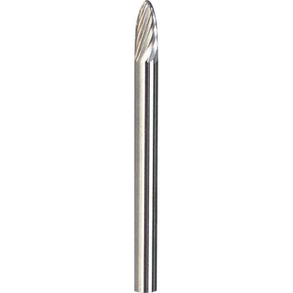 Made in USA - 1/8" Cut Diam, 1/4" Shank Diam, Tree with Radius Head Aluma Cut Burr - Carbide, 1/2" LOC, 2" OAL - Apex Tool & Supply