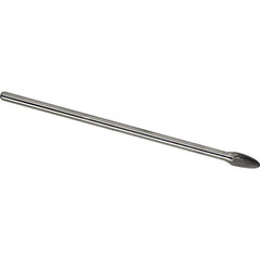 Made in USA - 1/2" Cut Diam, 1/4" Shank Diam, Tree with Radius Head Single Cut Burr - Carbide, 1" LOC, 7" OAL - Apex Tool & Supply