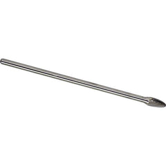 Made in USA - 9.5mm Cut Diam, 0.2362" Shank Diam, Tree with Radius Head Single Cut Burr - Carbide, 19mm LOC, 169mm OAL - Apex Tool & Supply