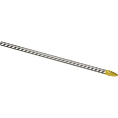 Made in USA - 5/16" Cut Diam, 1/4" Shank Diam, Flame Head Single Cut Burr - Carbide, 3/4" LOC, 6" OAL - Apex Tool & Supply
