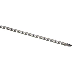 Made in USA - 1/2" Cut Diam, 1/4" Shank Diam, Flame Head Single Cut Burr - Carbide, 1-1/4" LOC, 7-1/4" OAL - Apex Tool & Supply