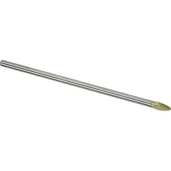 Made in USA - 1/2" Cut Diam, 1/4" Shank Diam, Flame Head Single Cut Burr - Carbide, 1-1/4" LOC, 7-1/4" OAL - Apex Tool & Supply