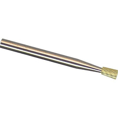 Made in USA - 1/4" Cut Diam, 1/4" Shank Diam, Inverted Cone Head Single Cut Burr - Carbide, 5/16" LOC, 2" OAL - Apex Tool & Supply