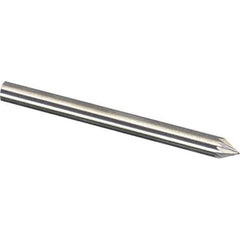 Made in USA - 1/8" Cut Diam, 1/8" Shank Diam, Cone Head Diamond Cut Burr - Carbide, 3/32" LOC, 1-1/2" OAL - Apex Tool & Supply
