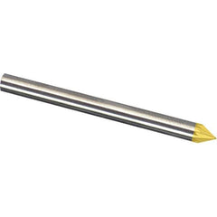 Made in USA - 3mm Cut Diam, 0.1181" Shank Diam, Cone Head Double Cut Burr - Carbide, 2.5mm LOC, 38mm OAL - Apex Tool & Supply