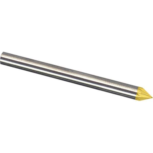 Made in USA - 3mm Cut Diam, 0.1181" Shank Diam, Cone Head Chipbreaker Cut Burr - Carbide, 2.5mm LOC, 38mm OAL - Apex Tool & Supply