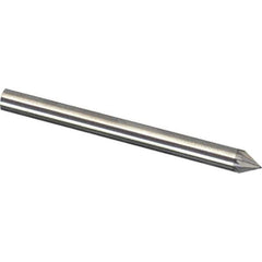 Made in USA - 1/8" Cut Diam, 1/8" Shank Diam, Cone Head Diamond Cut Burr - Carbide, 3/32" LOC, 1-1/2" OAL - Apex Tool & Supply