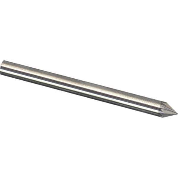 Made in USA - 1/4" Cut Diam, 1/4" Shank Diam, Cone Head Diamond Cut Burr - Carbide, 3/16" LOC, 2" OAL - Apex Tool & Supply